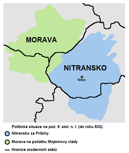 Państwo Wielkomorawskie na swoim początku w roku 833.